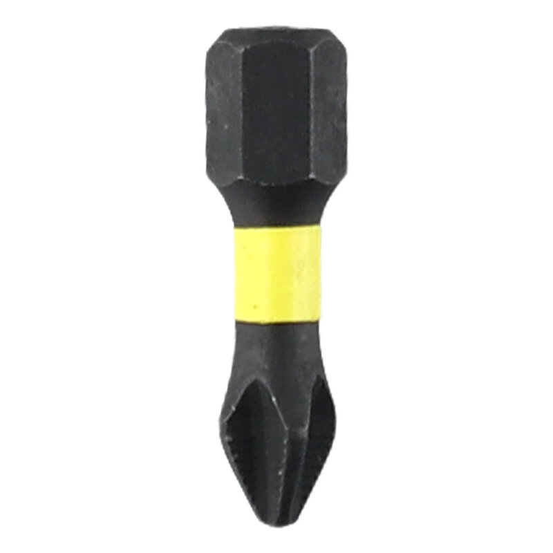Cabeza de lote antideslizante magnética PH2, destornillador cruzado, vástago hexagonal, accesorios de herramientas amarillos, alta dureza, 25-150mm, 1 unidad