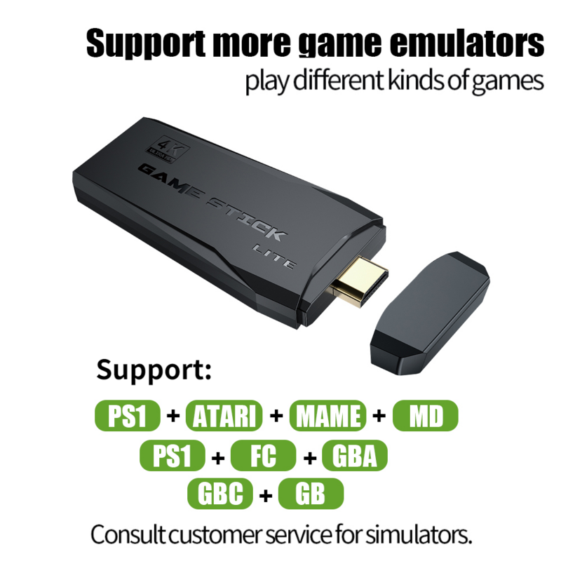 Console retro portátil do jogo de vídeo, controle sem fio, jogo de vídeo clássico, incluindo 10000 jogos, 4K, 2.4G