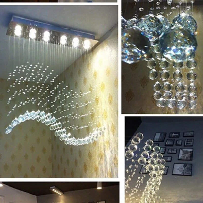 Moderne Hängelampe Luxus Restaurant Esszimmer Kristall Kronleuchter Bett Vorhang Trennwand rechteckige Shop Pendel leuchte