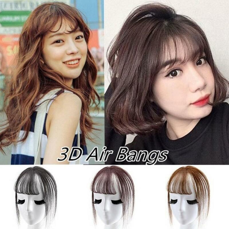 Fashion 3D Ins Hair Fake frange Air Bangs parrucca Seamless Fake Bang parrucca estensione dei capelli Clip-In Bangs Extension Natural Hairpiece