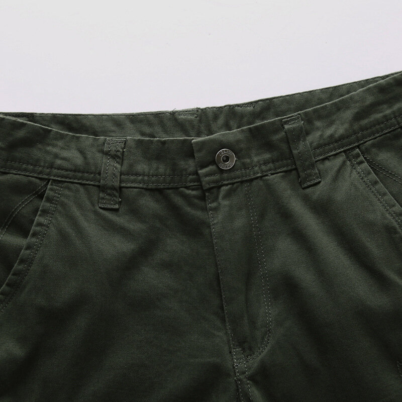 Multi Pocket Casual Shorts Men's Summer Beach Shorts Solid Color Work Cargo Pants Men's Casual Multi-Pocket Pants