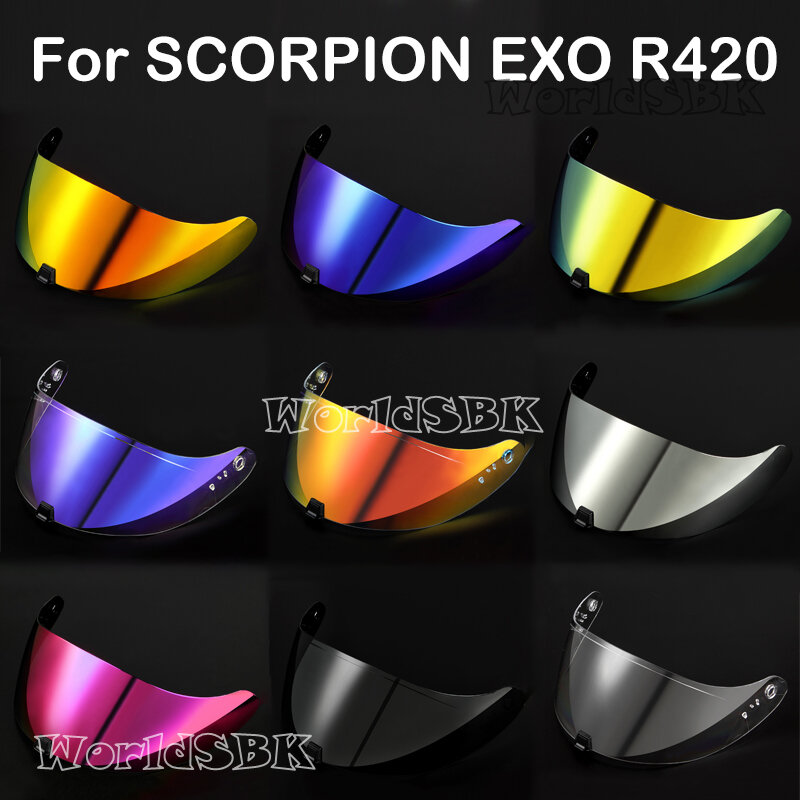 Visera de casco de cara completa para motocicleta SCORPION EXO R420, parabrisas, protector solar, Visera, accesorios para Moto