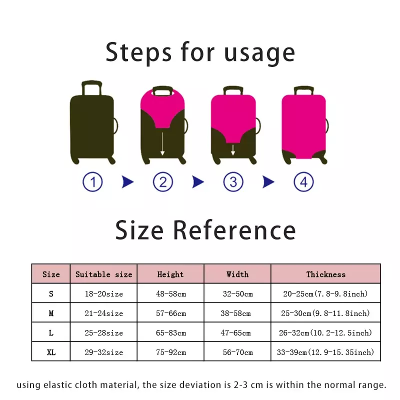 Sarung koper TravelCover tas Travel pelindung bagasi tas koper Travel aksesoris Travel berlaku To18-28 inci