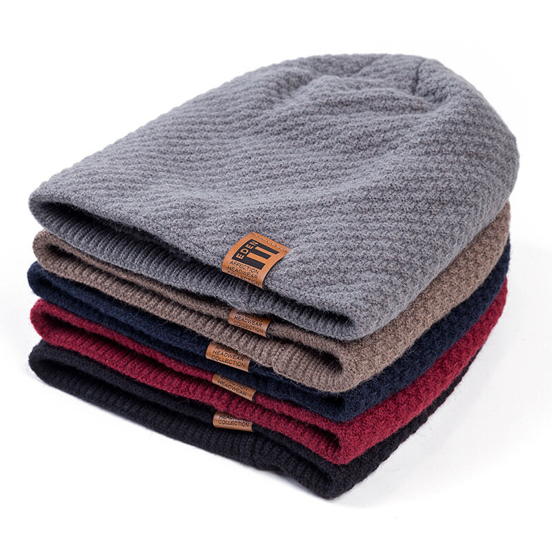 Kunems-男性用の冬用帽子,暖かく保つキャップ,ニット,カジュアル,ソフト,パパの帽子,ファッション2022