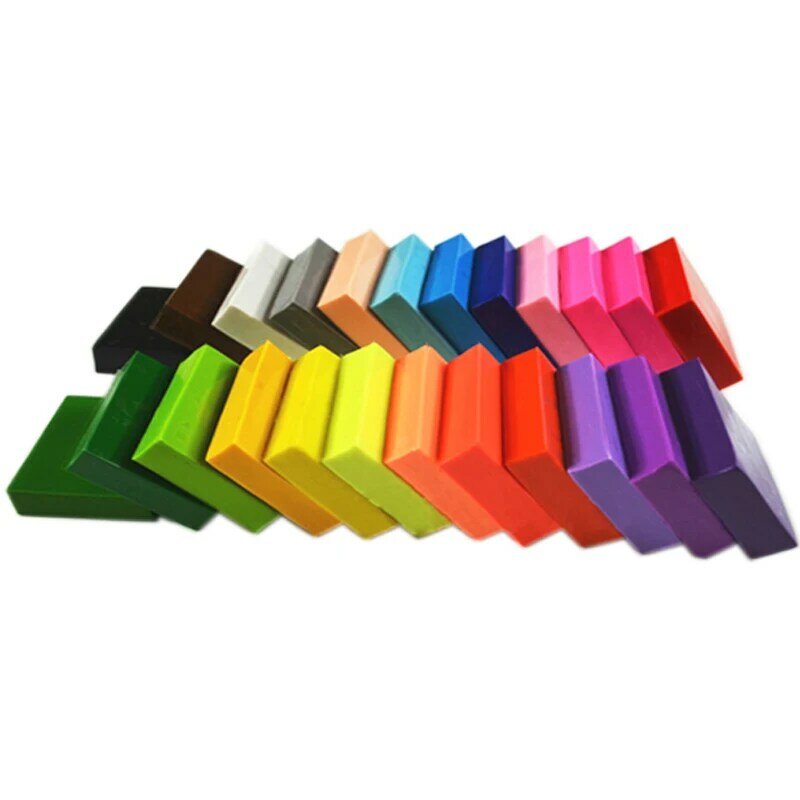 24 Farben 10g winzige kleine Block Kunst handwerk Fimo Polymer Clay Kinderspiel zeug Modell ier masse für Kinder skulpturalen Ofen Backton