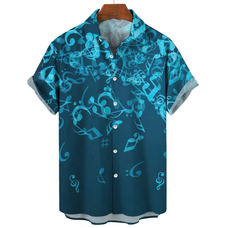 Camisas con estampado 3d de teclas de Piano para hombre, Tops divertidos, ropa informal para hombre, Tops de manga corta de verano, camiseta suelta de gran tamaño