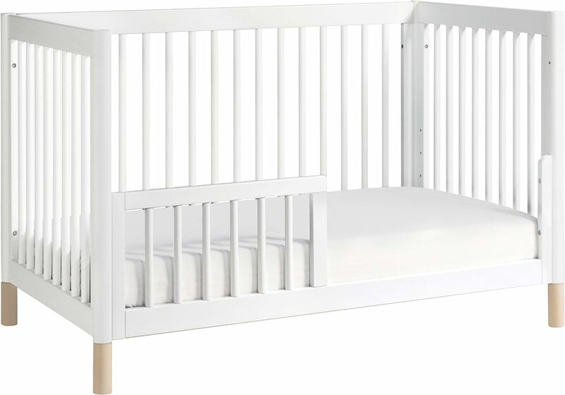 Babyletto Gelato 4-in-1 Convertible bayi dengan konversi tempat tidur balita dalam putih dan dicuci alami, Greenguard emas bersertifikat