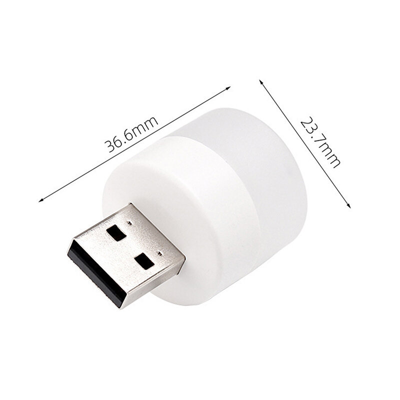 Mini USB Luz Noturna com Plugue, Proteção para os Olhos, Leitura de Livros, Computador, Carregamento de Energia Móvel, Lâmpada LED, Branco Quente, 3 PCs, 10PCs
