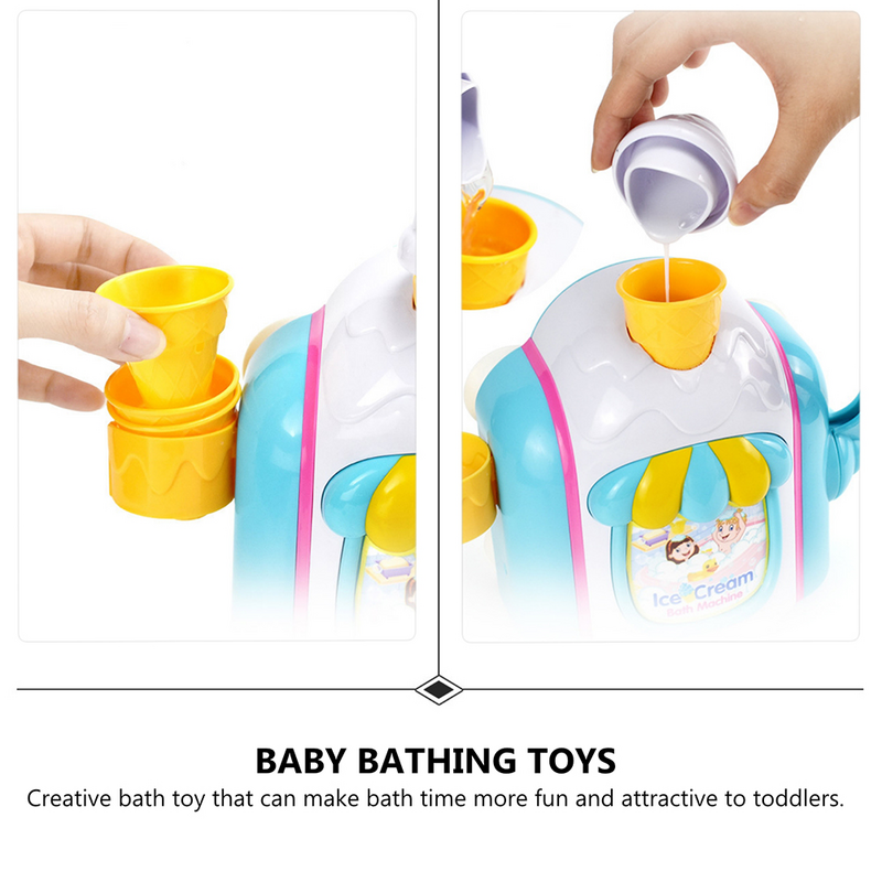 Mainan mandi anak-anak, mesin es krim gelembung peniup mainan mandi bayi aksesoris Shower Playthings pembuat mainan anak-anak