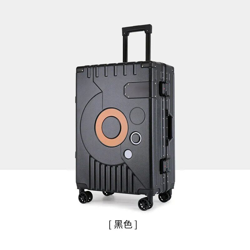 Koper bagasi berbingkai, koper troli teknologi roda Universal untuk kabin