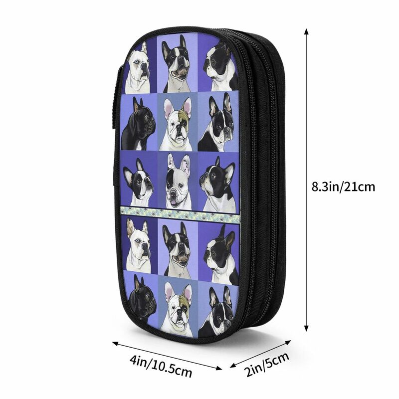 French Bulldog Dog Animal Pencil Cases Lovely Pen Holder Bag Kids Large Storage Office Cosmetic Pencilcases