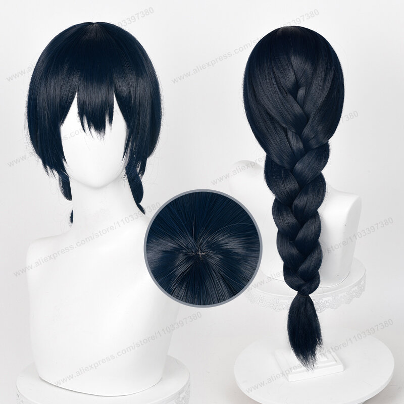 Amanai Riko Cosplay Wig Anime 60cm Long Black Blue Hair Heat Resistant Synthetic Wig Women Role Play Wigs + Wig Cap