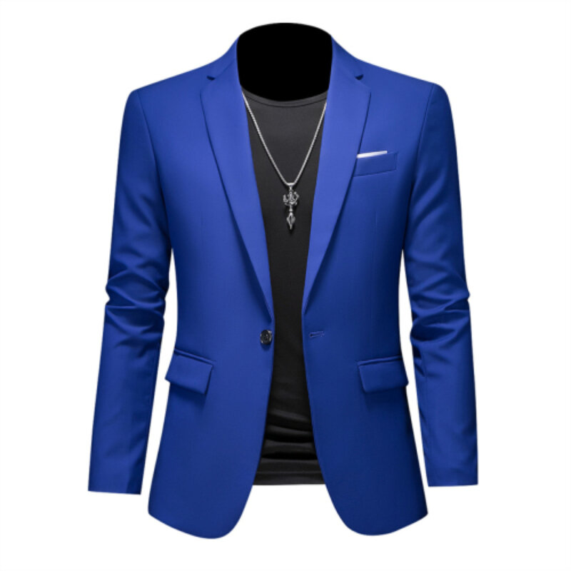 15-Kleur Boutique Mode Pak 6XL Mannen Slim Bruidegom Pak Jas Business Office Suit Casual Effen Kleur jasje