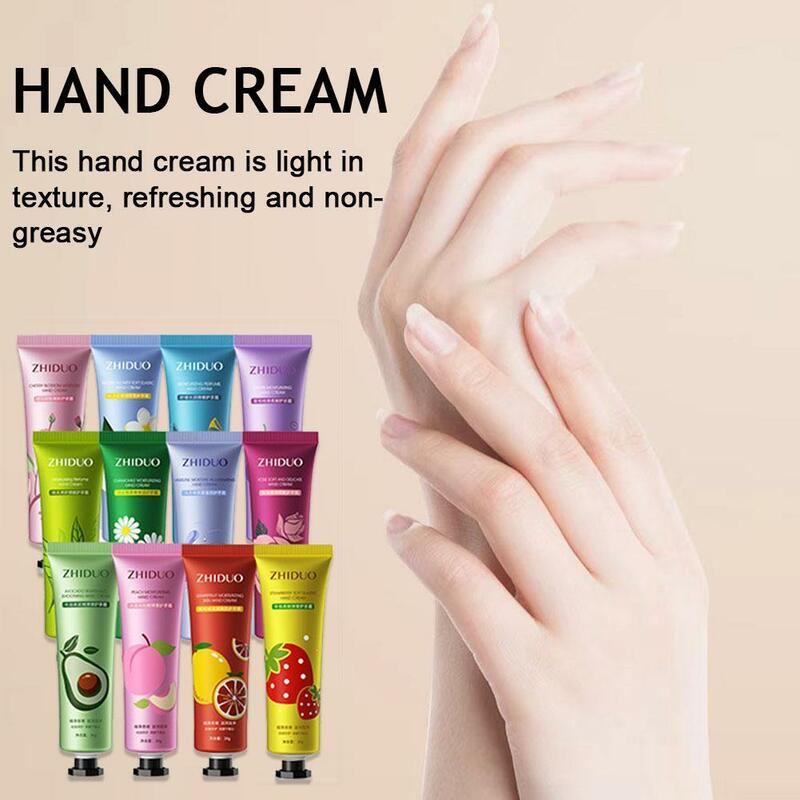 Randomly Color Plant Fruit Fragrance Hand Cream, Moisturizing Hand Care Cream Travel Gift With Avocado Oil For Dry Cracked Hands