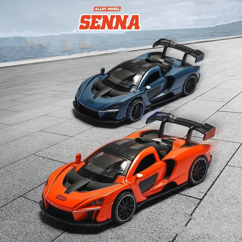 1:32 Diecast Alloy McLaren Senna Sports Car Model Toy Simulation Vehicles With Sound Light Pull Back Supercar Toys For Children