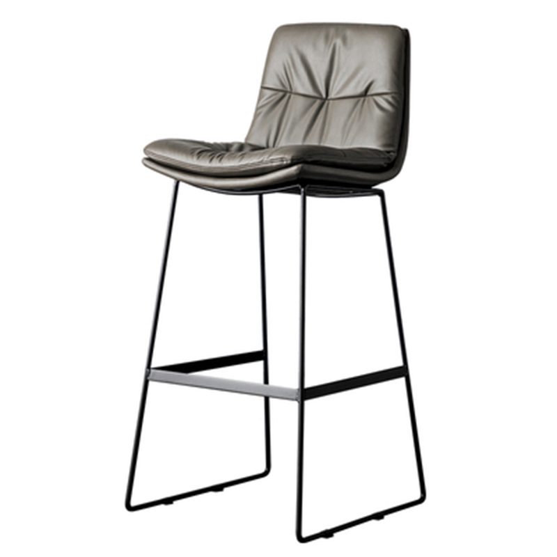 Кожаный барный стул в скандинавском стиле для гостиной, семейный стул, роскошный Железный высокий стул, кофейный современный удобный стул, шезлонг