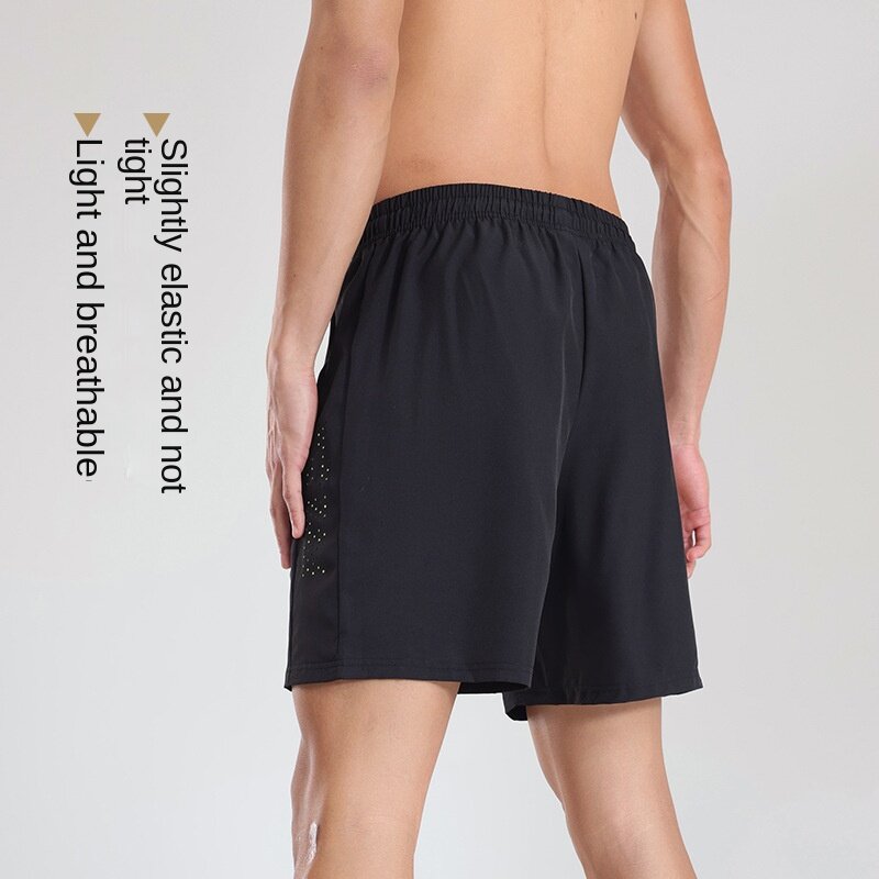 Pantalones cortos deportivos para hombre, Shorts de secado rápido, transpirables, para baloncesto, correr, Fitness, rectos, perforados con láser