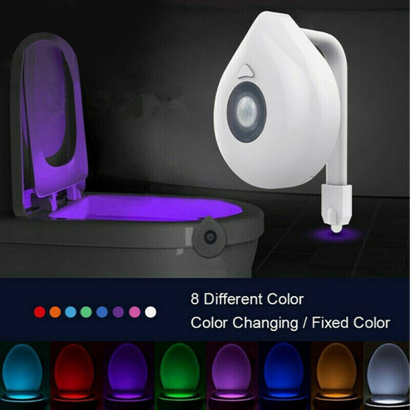 1~10PCS Toilet Night Light PIR Motion Sensor 8 Colours Toilet Bowl Backlight Motion Sensor Night Light WC Sensor Light Bathroom