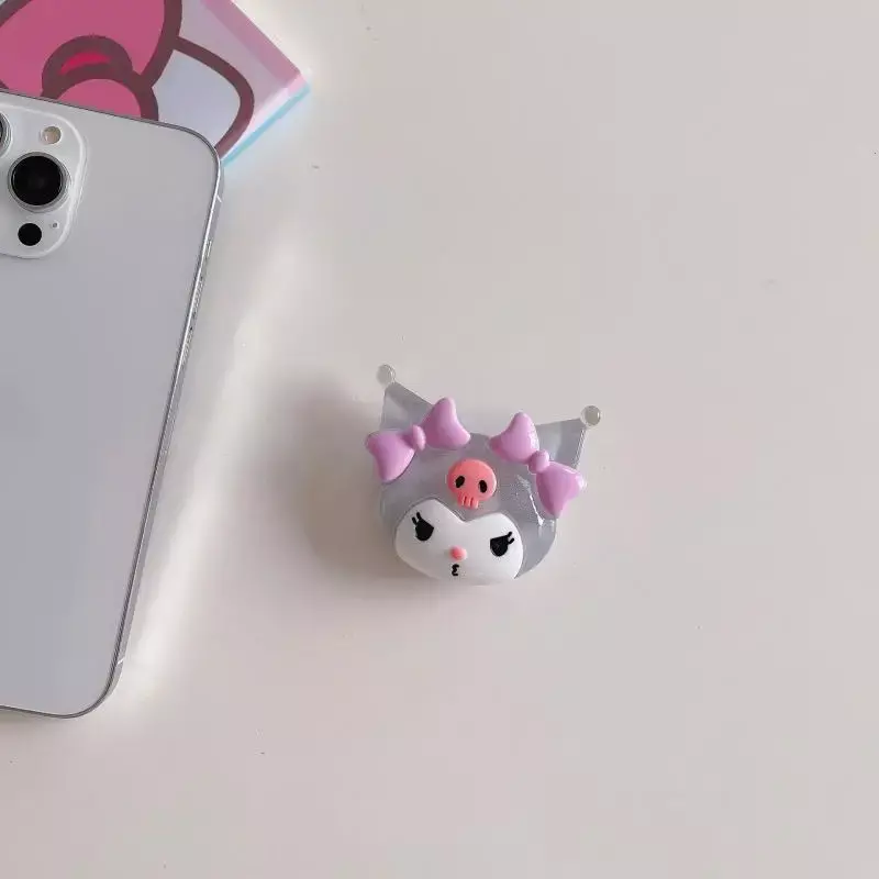 Luminoso Sanrio Kuromi Cinnamoroll 3D staffa per cellulare Kawaii My Melody Pochacco Pom Pom Purin supporto per telefono cellulare con impugnatura