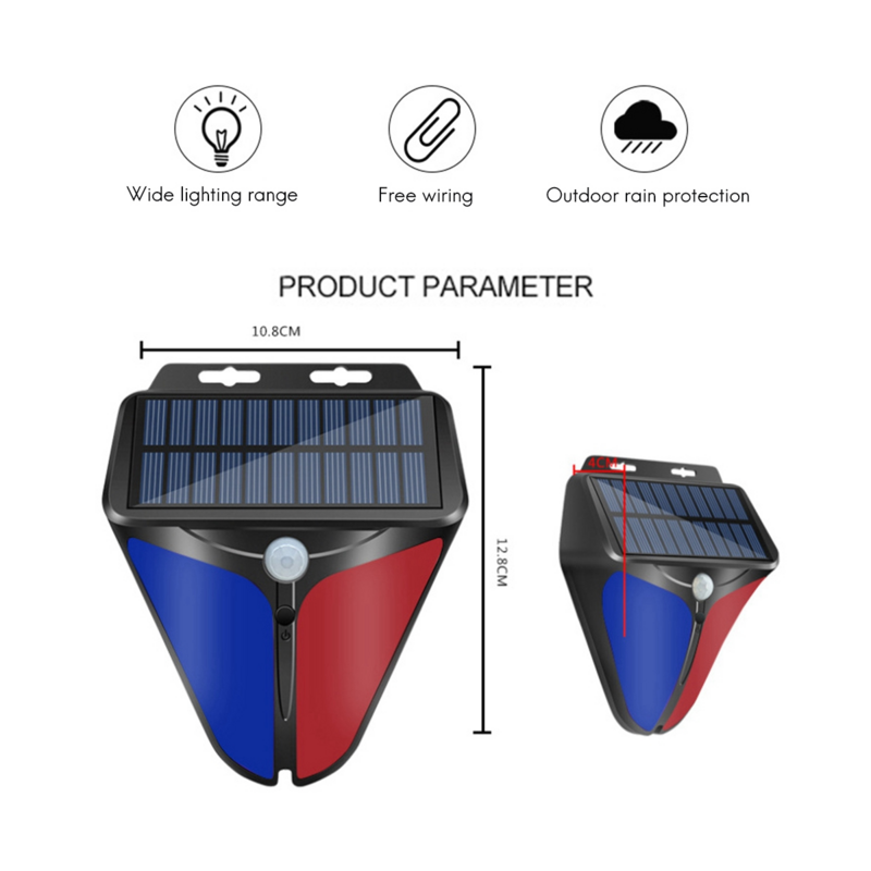 Alarme Solar Wireless Powered, Corpo humano Sensing Light, Função impermeável, Aviso ao ar livre