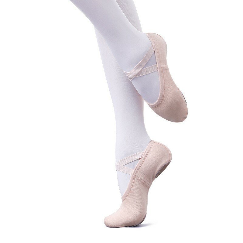 Zapatos planos de Ballet para niños, lona elástica de 4 lados, tela plegable mejorada de alta calidad, venta al por mayor