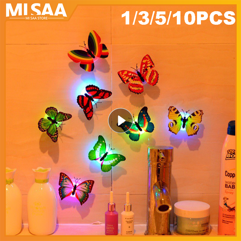 Искусственное украшение в виде бабочки, оригинальная красочная светящаяся Новинка, ночная лампа, настенная лампа в виде пасты, маленькая игровая атмосфера