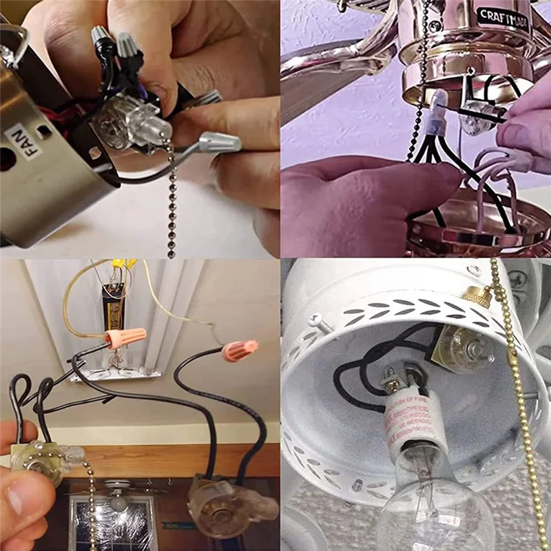 Потолочный вентилятор, искусственное освещение, двухпроводная лампа, выключатель с вытяжными шнурами для потолка, лампы, 2 шт, бронзовый
