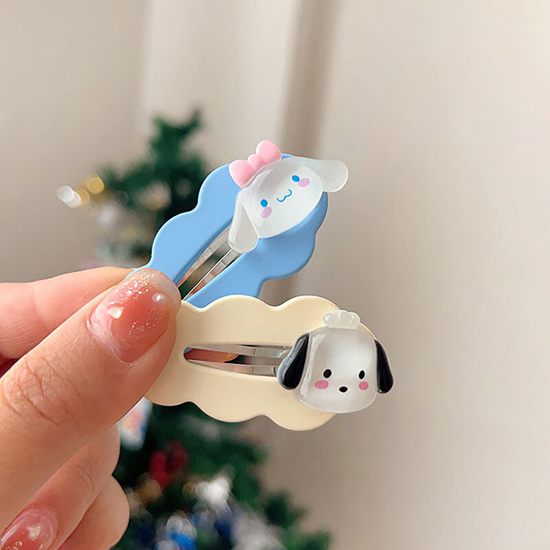 Sanrio Kids Cartoon Hairpin Side Clips Cute Fresh Sweet BB Clip Color Cloud Hairpin For Girl Korean Style Kawaii Bangs Clip