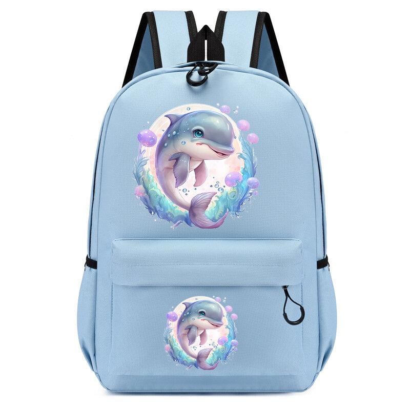 Bonito Kawaii Dolphin Schoolbag para Crianças, Jardim de Infância Mochila, Kids Bagpack, Bag, Travel Bag, Student Bookbag