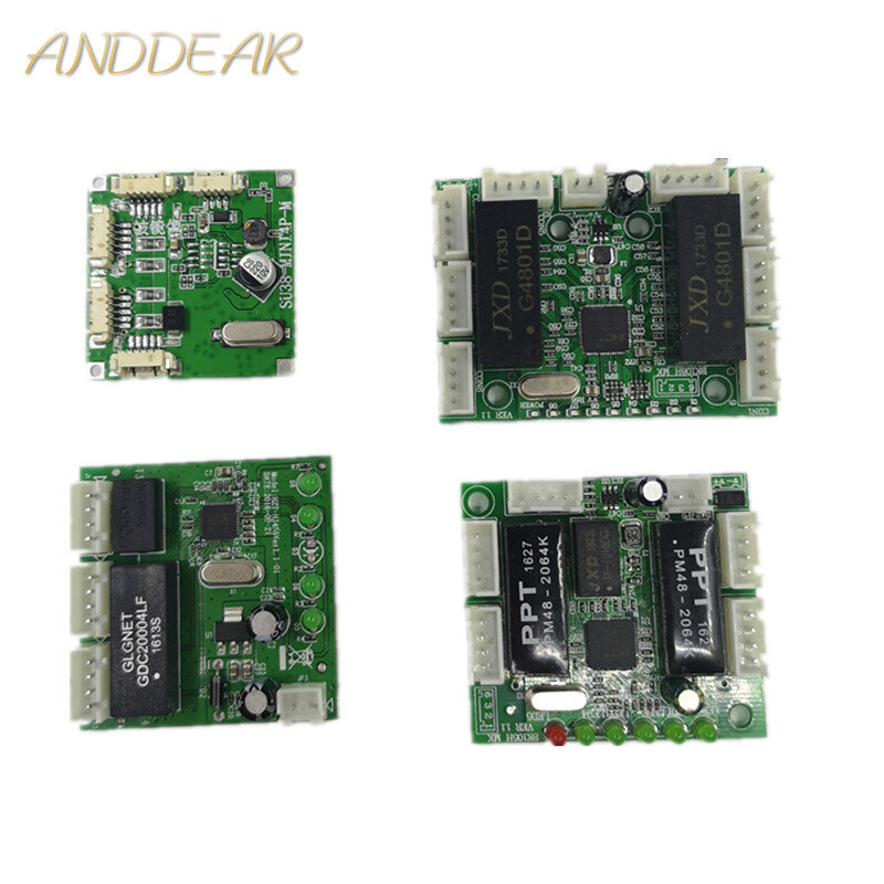 Mini modulo Ethernet Schakelaar Printplaat Voor modulo Switch Ethernet 10/100Mbps 3/4/5 Poort Pcba board 5V 12V Moederbord