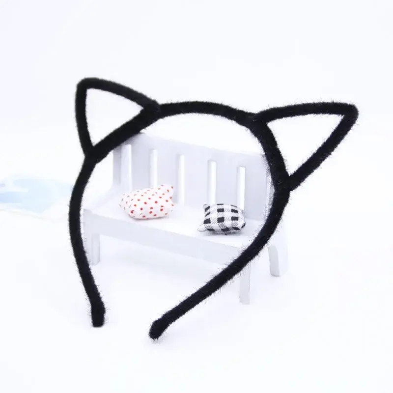 Cute Fashion Plush Cat Ears Hair Accessories Leopard Pattern Metal Material Sturdy and Durable Not Easy To Break Creative Gifts