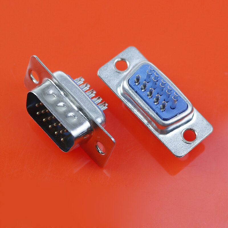 JCD-Adaptador de conector de enchufe macho y hembra, convertidor de enchufe macho y hembra de 3 filas, 1 piezas, D-SUB, DB15, 15 pines