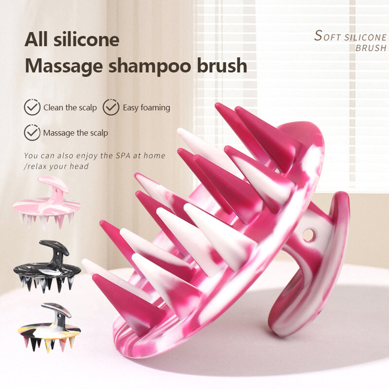 Silicone Shampoo Massagem Escova, Cabelo Shampoo Artefato, Anti-coceira Scratcher, Couro cabeludo Massageador