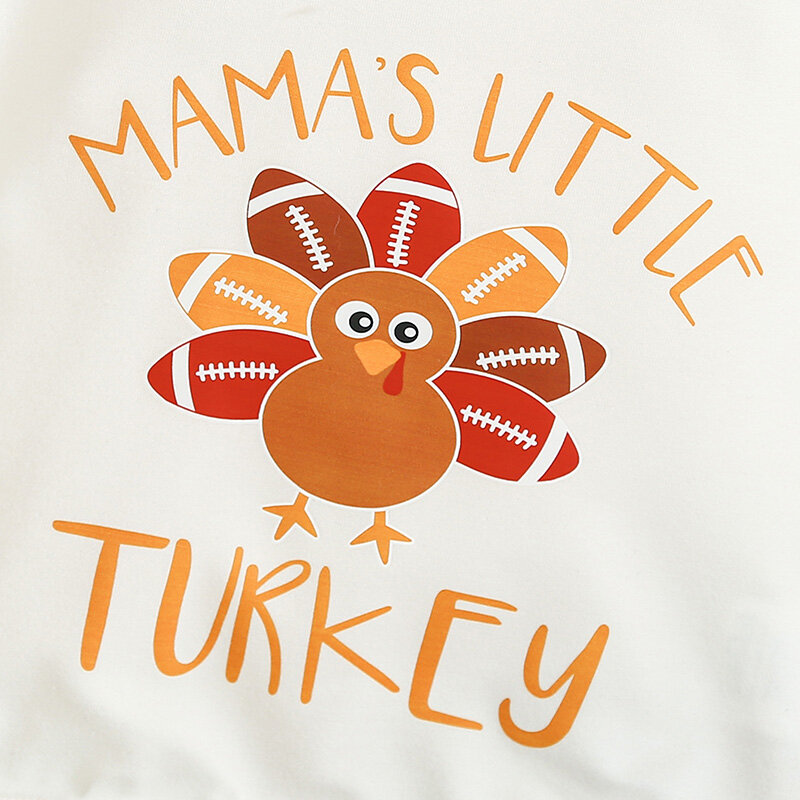 Pakaian bayi laki-laki perempuan Thanksgiving, baju sweater kerah kru Turki kecil Set celana pakaian Thanksgiving...