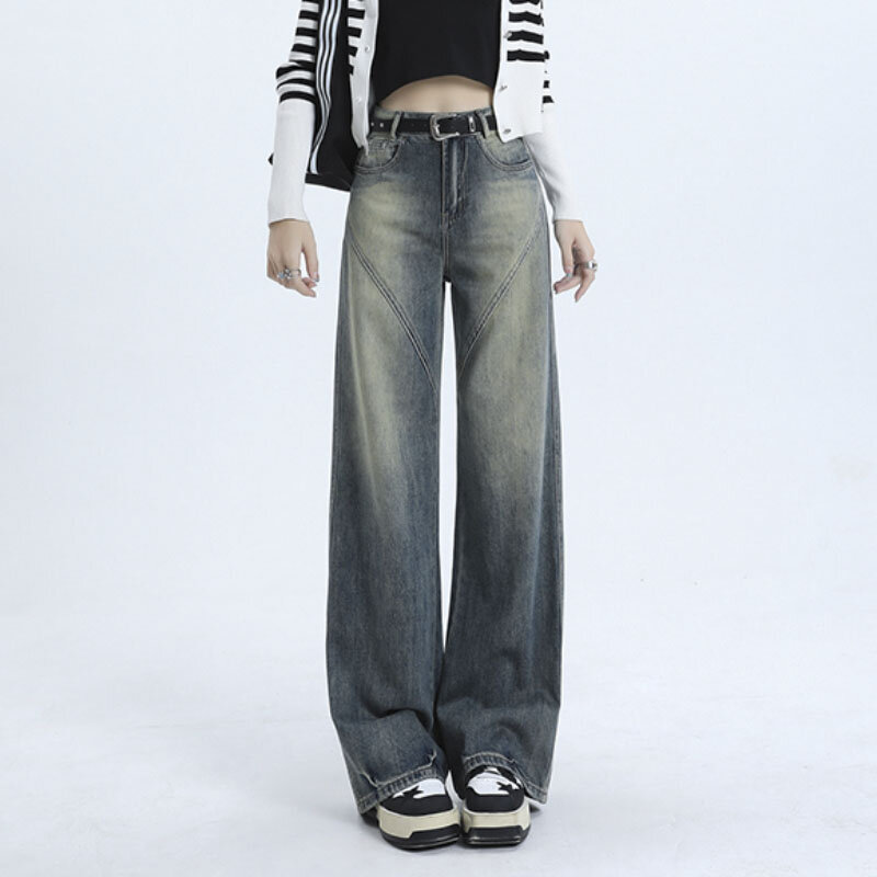Straight Leg Jeans Women 2023 Korean Fashion Women's Pants Vintage Clothes Denim Female Clothing Streetwear Y2k High Waist Jeans