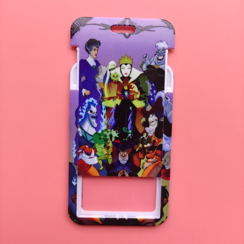 Disney Villains Lanyard ID Card Holder Key Chain Women Name Badge Holder Neck Strap Credit Cards Key Rings Accessories Gifts