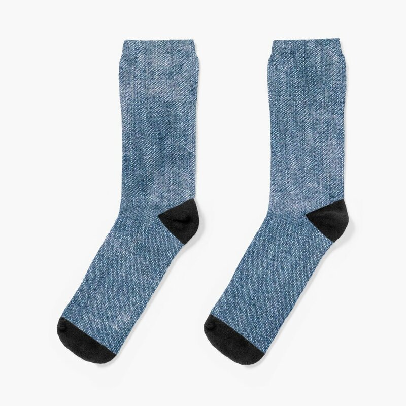 Doppelte textile Textur weiß gefärbt ich liebe Blue jeans Denim Socken Rugby schiere Großhandel Socken Damen Herren