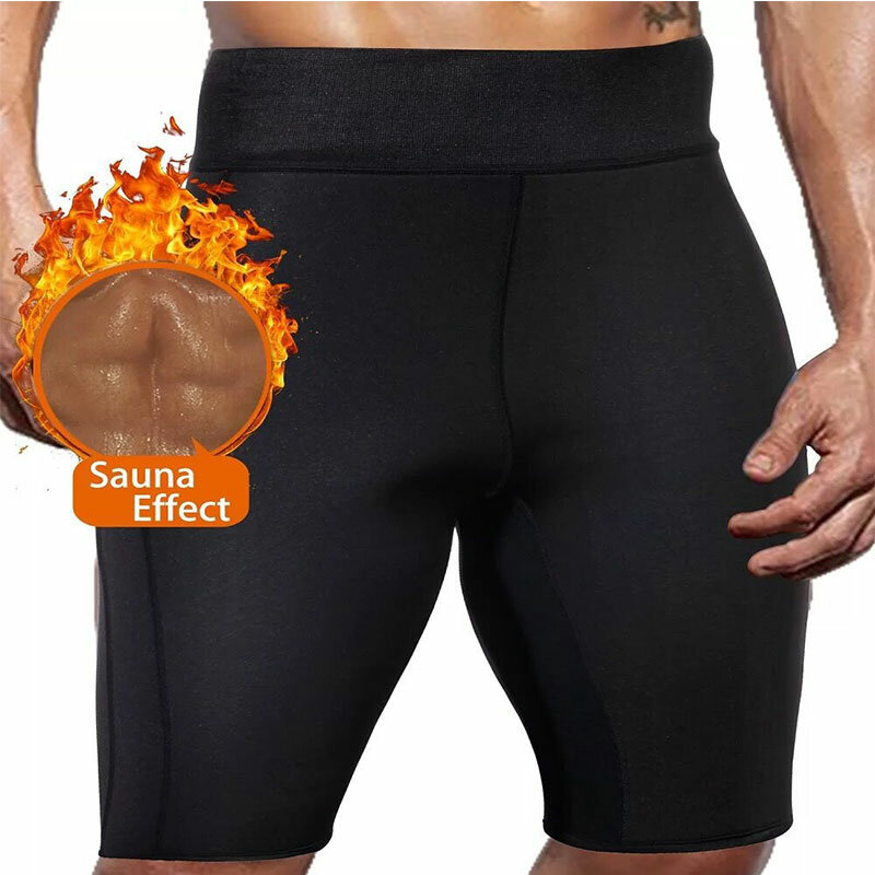 Pantalones de sudoración de Sauna para hombres, pantalones moldeadores de sudor, pantalones cortos ajustados para quemar grasa, pantalones adelgazantes, paquete adelgazante para pérdida de peso