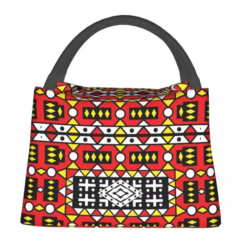 Kizomba Samakaka 앙카라 프린트 단열 도시락 가방, 아프리카 패턴 왁스 디자인 쿨러, 보온 도시락 박스, 사무실 피크닉 여행