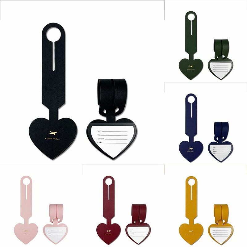 Airplane Suitcase Tag Love Shape PU Luggage Tag Boarding Pass Address Label Baggage Name Tags Travel Accessories