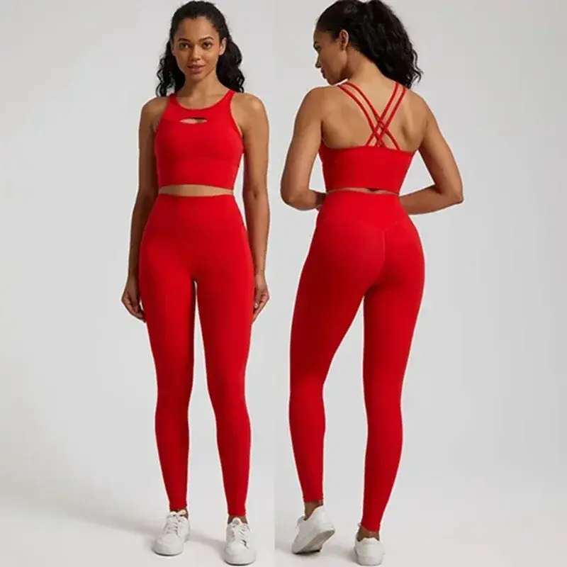 Zitrone Frauen Soft Gym Fitness Yoga Set Legging Kurzarm Ausschnitt zurück Top 2PC Anzug umfassende Training Jog Frauen Rundhals ausschnitt