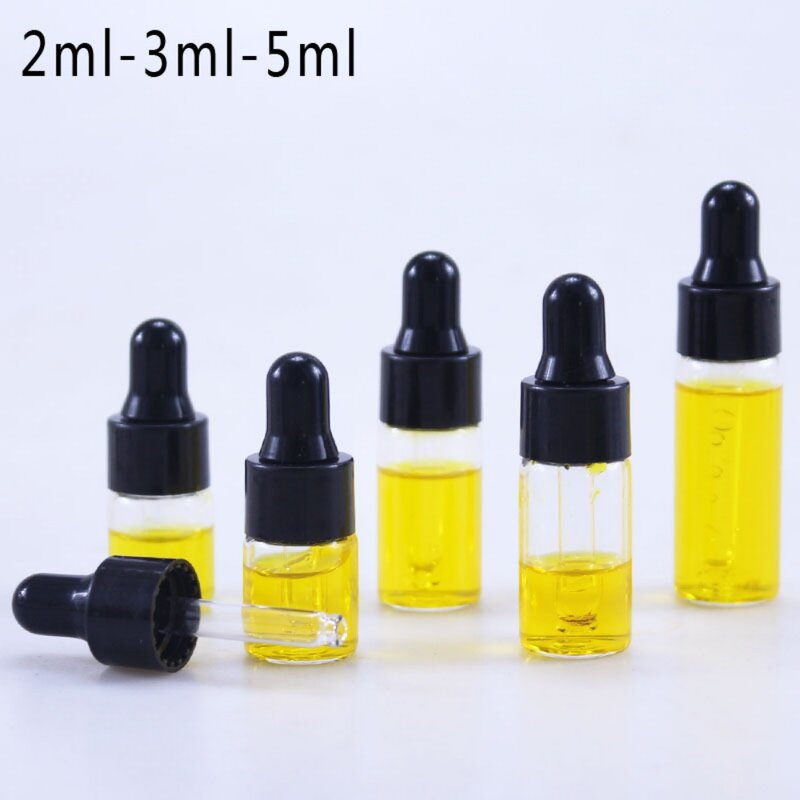 Botella de aceite rellenable con cuentagotas, botella pequeña de esencia de aceite para masaje, contenedor de pipeta, 2ml, 3ml, 5ml