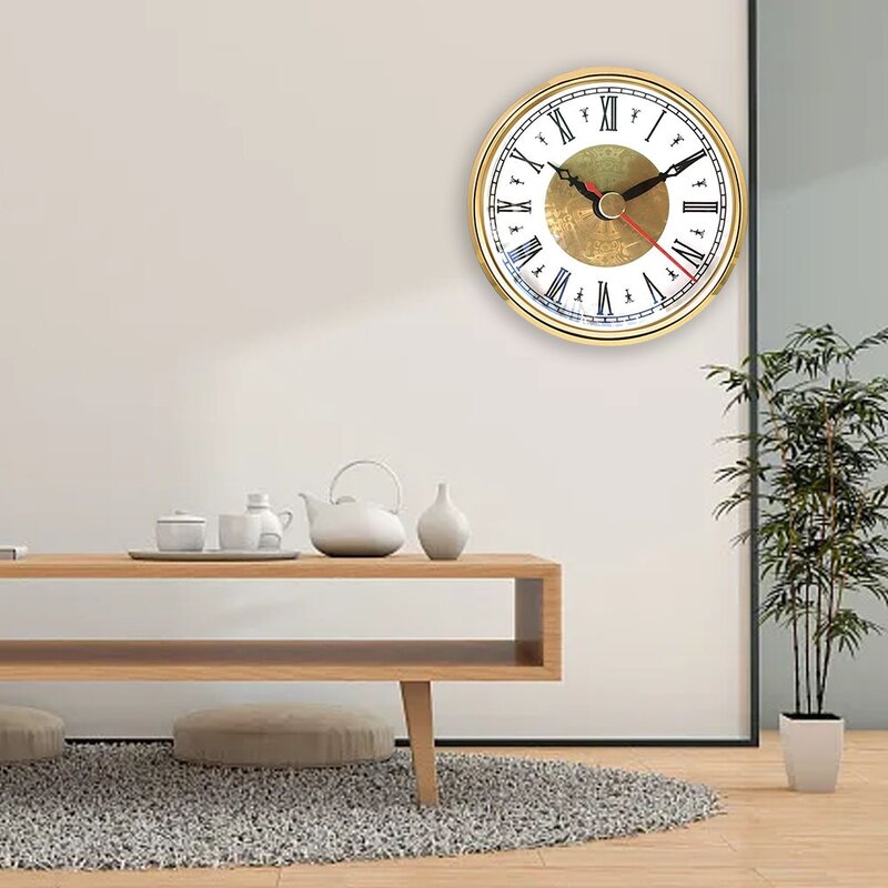 นาฬิกาควอทซ์ทรงกลมขนาด80มม. สำหรับใส่หัวนาฬิกาคลาสสิคงานฝีมือส่วนที่เปลี่ยน DIY โรมัน