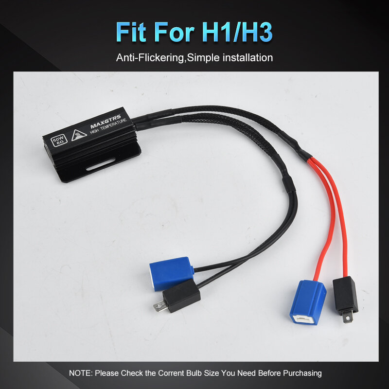 ตัวต้านทาน2x Maxgtrs 50W ตัวถอดรหัส LED สำหรับรถยนต์ปราศจากข้อผิดพลาดของ Canbus สำหรับ H1 H3 H7 H8 H11 H4 9005 9006 HB3อุปกรณ์เสริมสำหรับไฟรถยนต์ HB4