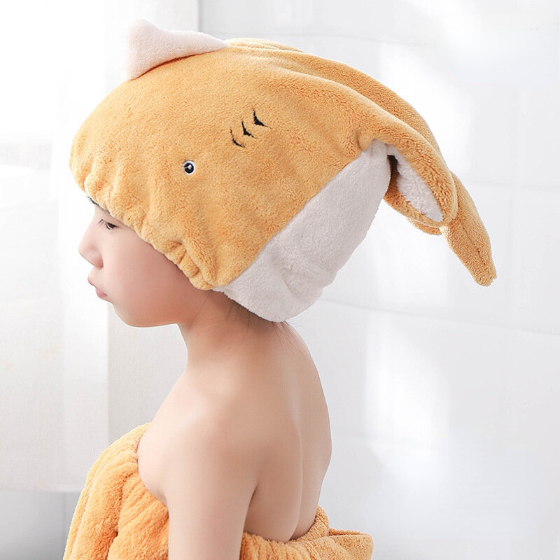 New Shark Dry Hair Cap Soft microfibra cuffia da doccia asciugamano cappelli da bagno per le donne asciugatura rapida morbido per Kid turbante Head Girl asciugamano