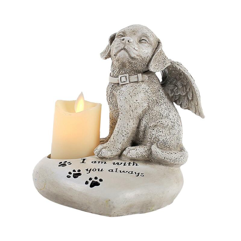 Statua commemorativa del cane per gli amanti dei cani Tribute Statue Pet Memorial Gift Dog Angel Figurine sculture all'aperto regalo di ricordo del cane