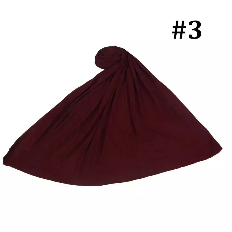 Bufanda de Hijab de algodón acanalado para mujer, chal largo, para la cabeza pañuelo musulmán, diadema a rayas, turbante Maxi, Bandana plisada elástica