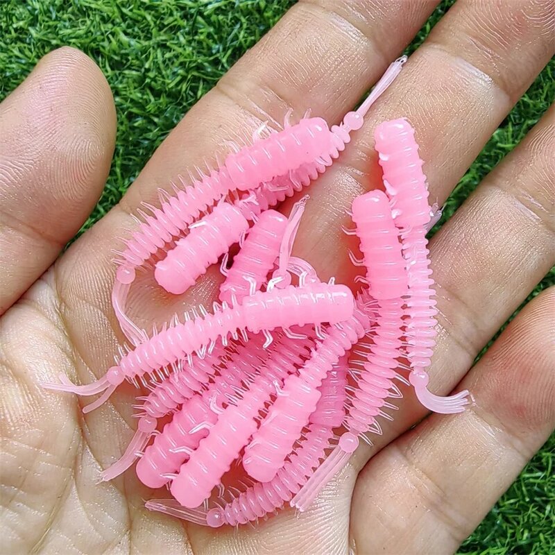 MUKUN  Worm Lures 10pcs Mini Lure  45mm0.4g Soft Silicone Bait Artificial Larva Rubber Baits Wobblers Bass Fishing Lure
