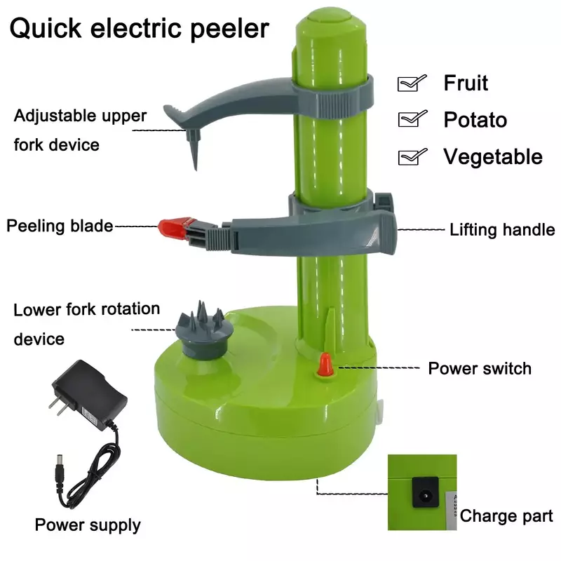 Houselin-pelador de patatas eléctrico automático para frutas y verduras, pelador de manzana para frutas y verduras
