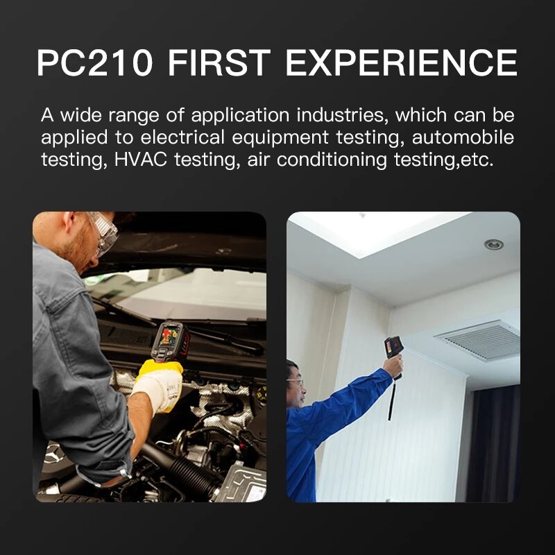 Panduan PC210 Resolusi Pencitra Termal 256X192 25Hz Sirkuit PCB Pengujian Industri Lantai Tabung Pemanas Pengujian Kamera Inframerah